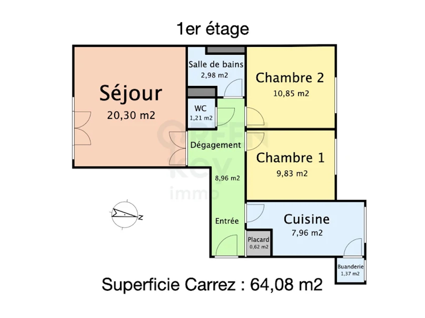 Appartement à vendre - 3 pièces - 64m2 - Nantes (44300)