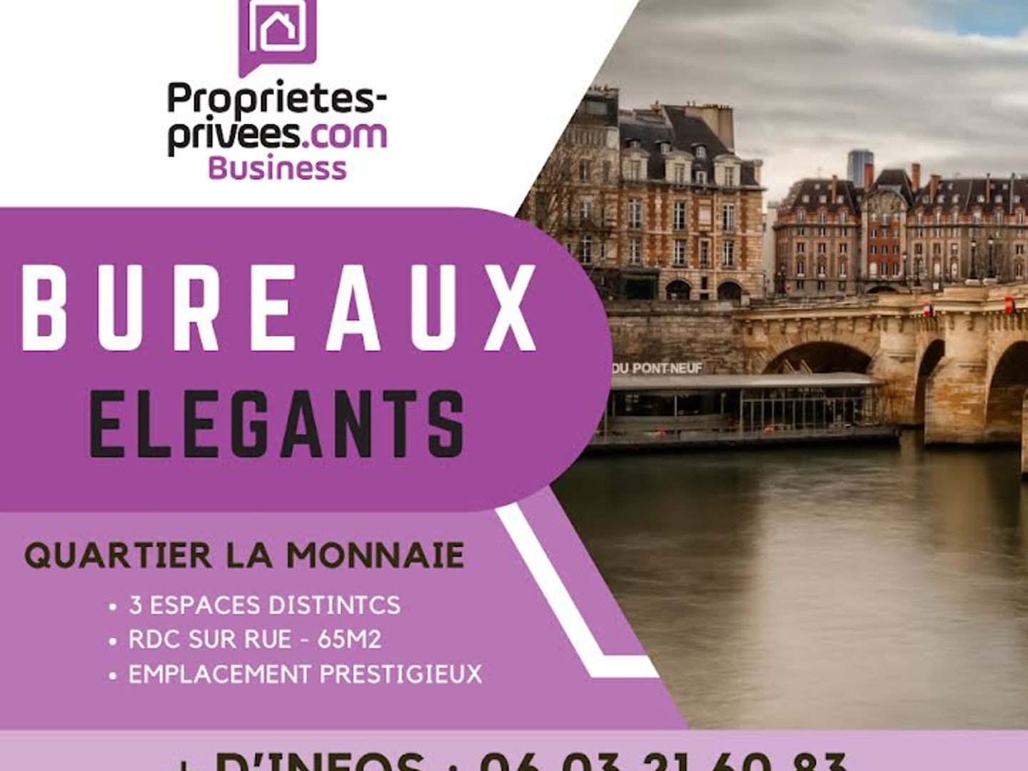 Bureaux 1 pièce 65 m²