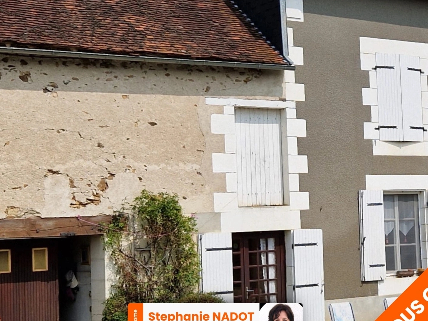 Maison en pierre de 151m2, mitoyenne, 4 chambres avec dépendance, terrain 1524m² 68 000 €