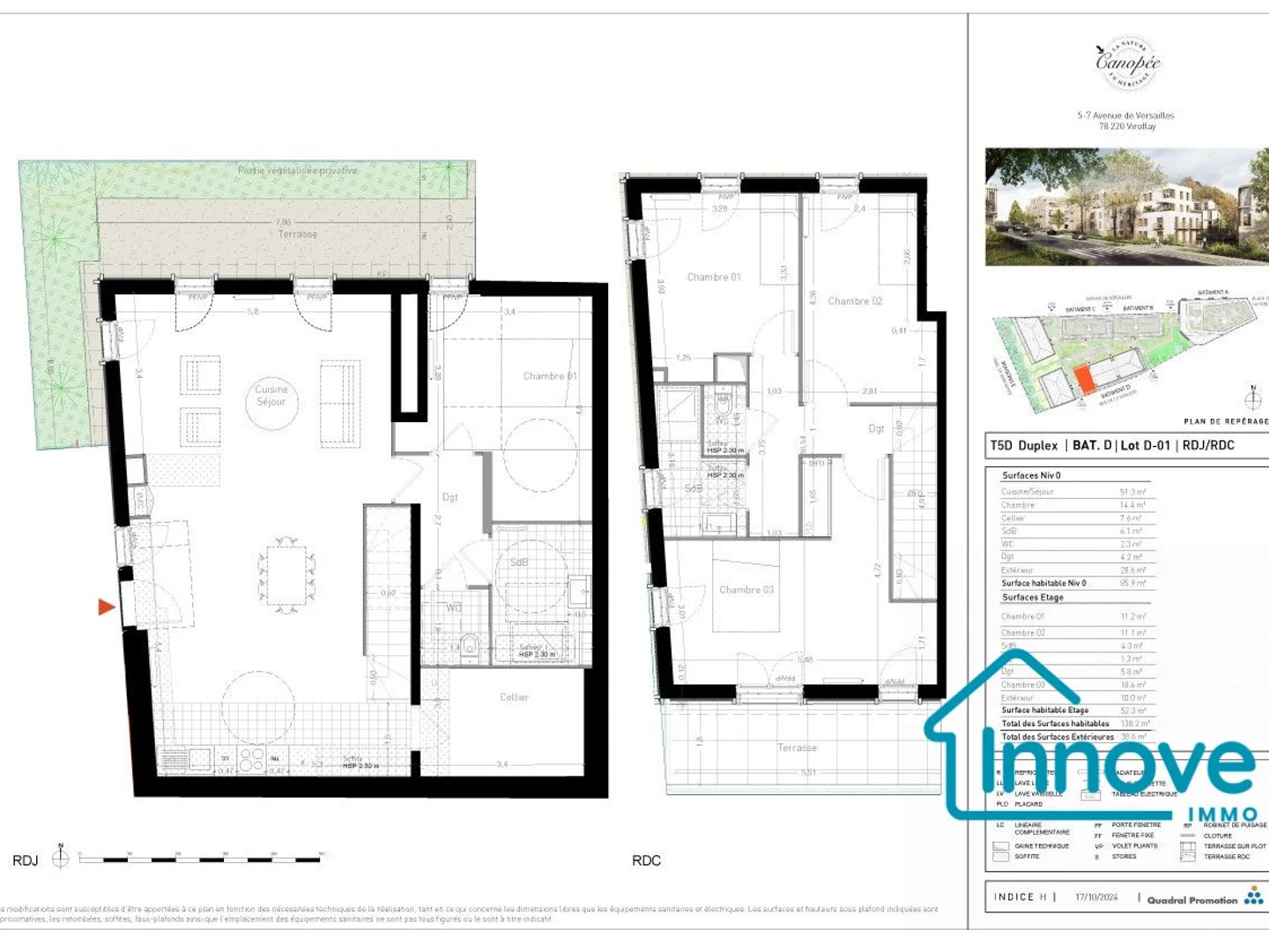 Appartement 51 pièces 138 m²