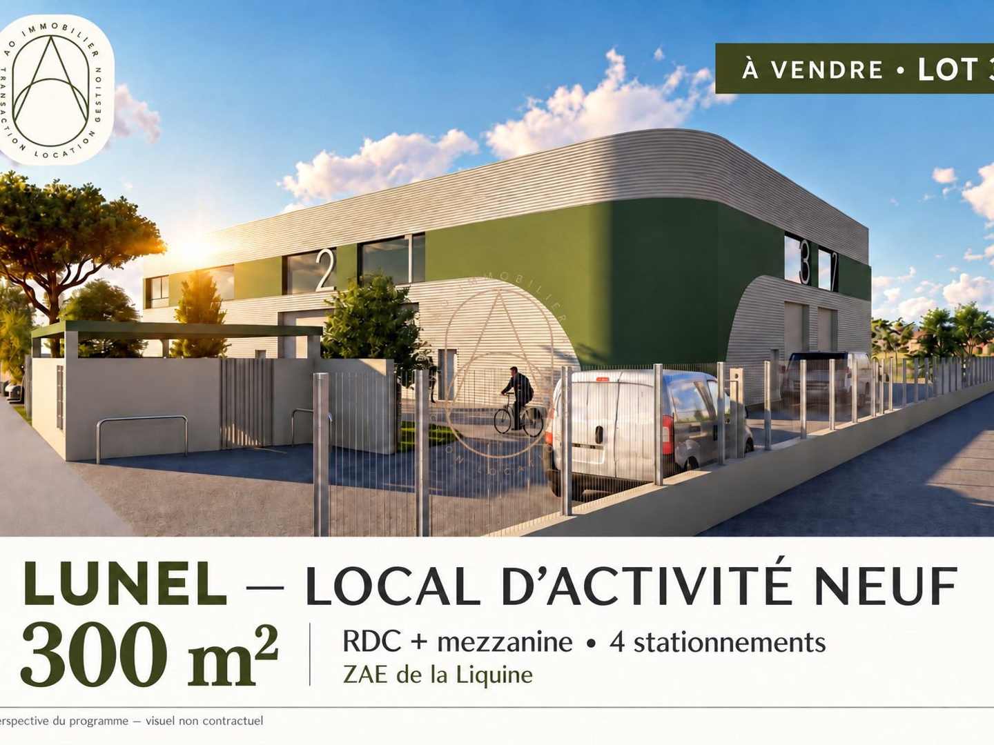 LUNEL - LOCAL D'ACTIVITÉ NEUF DE 300 M² AVEC MEZZANINE -