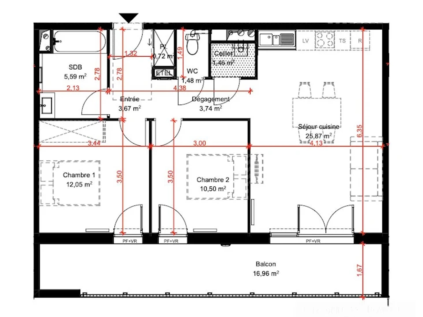 Appartement à vendre - 3 pièces - 65m2 - Poitiers (86000)
