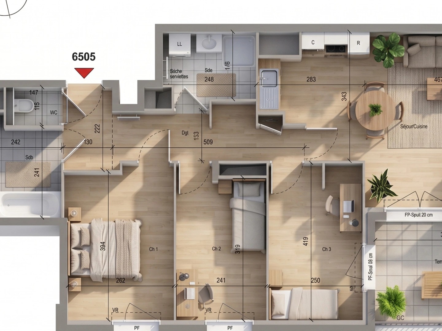 Appartement 4 pièces 79 m²
