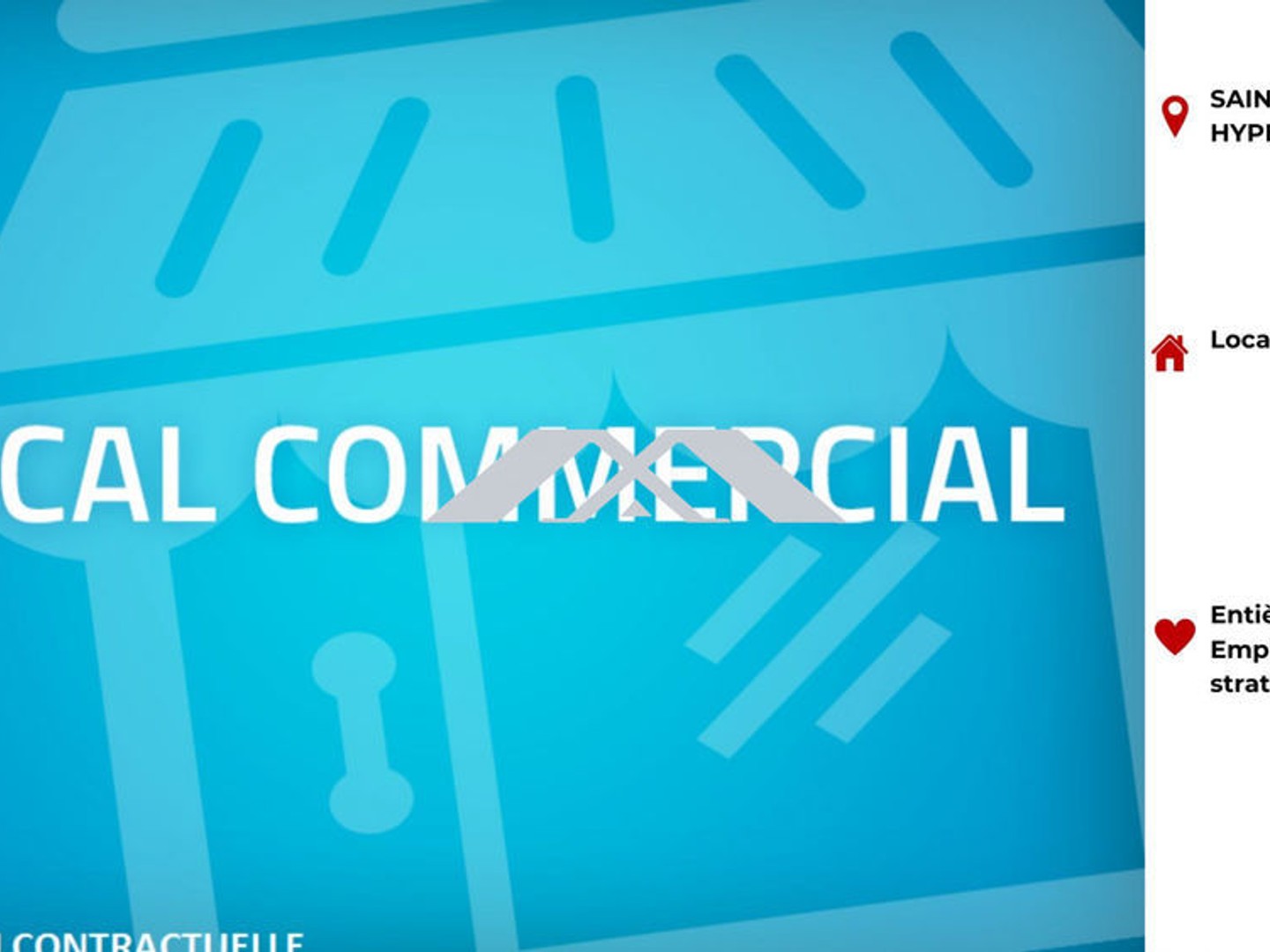 CESSION DROIT AU BAIL- LOCAL 77 M² SAINT PIERRE