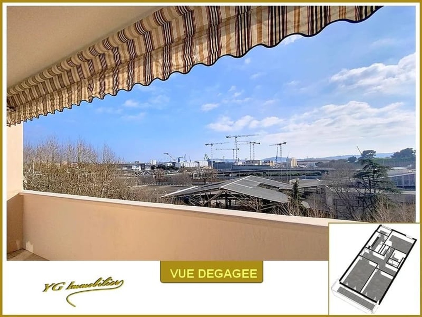 TOULON OUEST - T3 de 60m² SUD avec TERRASSE