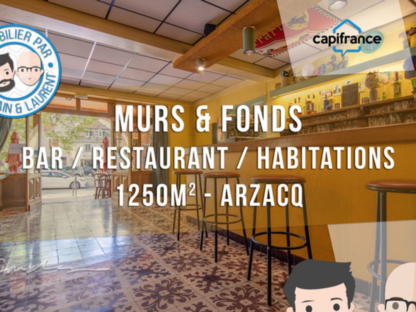 Ensemble immobilier comprenant une maison, un bar-restaurant ancien hôtel et une grange 1250 m²