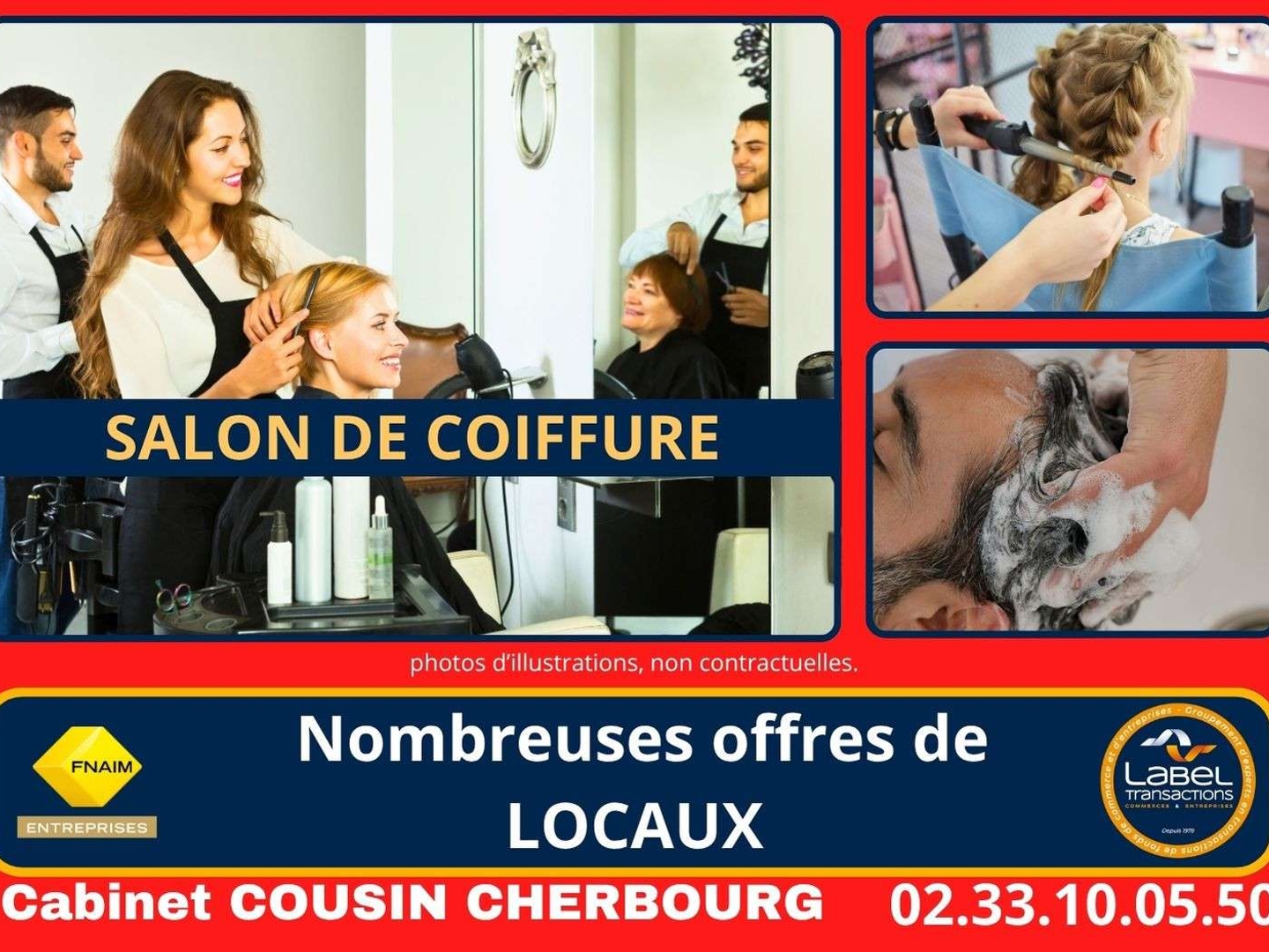 Vente très beau salon de coiffure mixte à Carentan