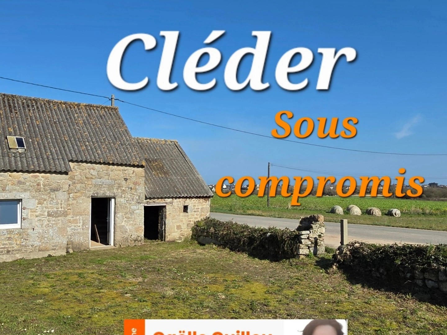 Cléder : Maison en pierre de 46m² à rénover à 2 kms de la mer + terrain de 1845m²