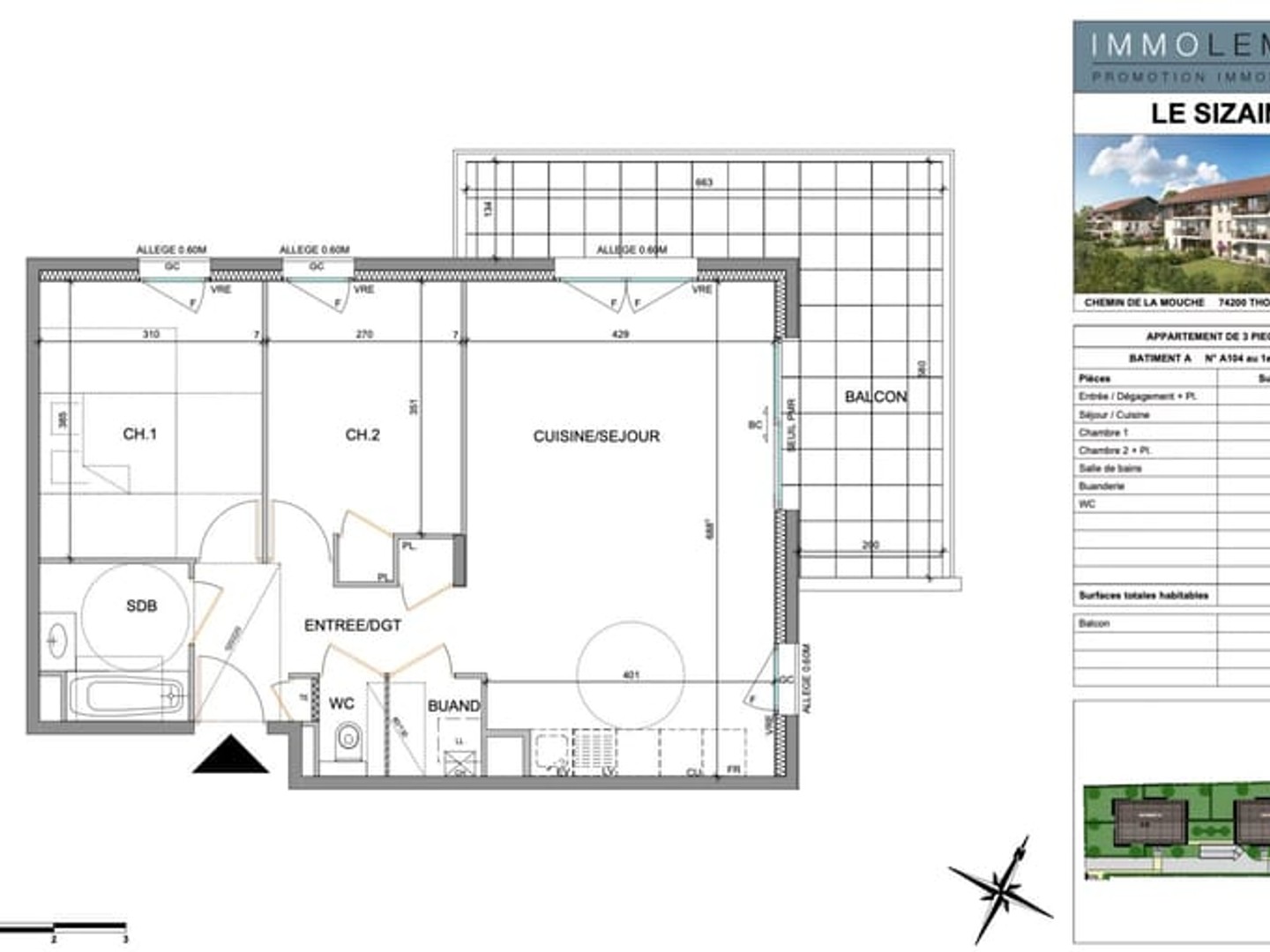 Appartement NEUF T3 au premier étage - Thonon, le Sizain