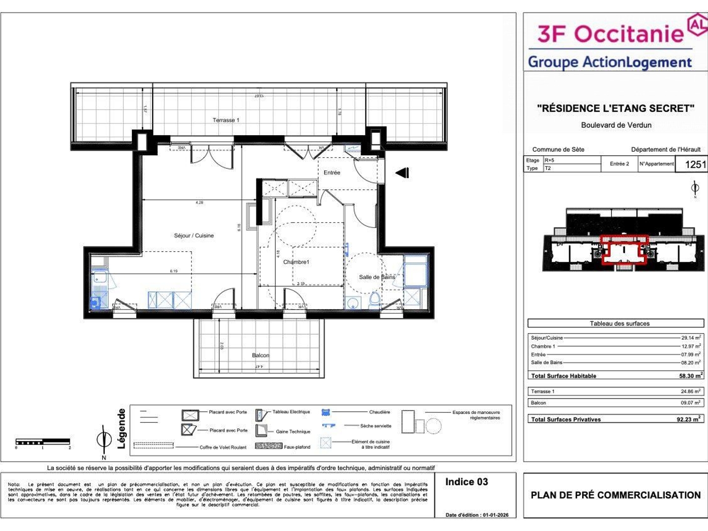 Appartement à vendre - 2 pièces - 58m2 - Sète (34200)