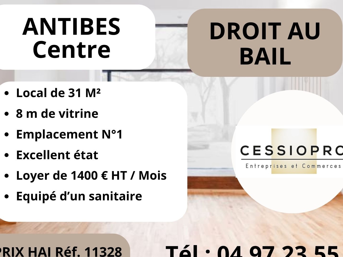 Antibes Centre D.A.B , Local 31 m2, 8 m de vitrine, Emplacement No1