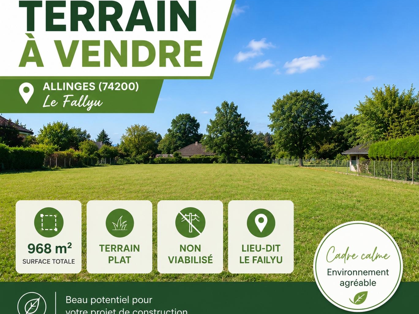Terrain constructible 479 m²