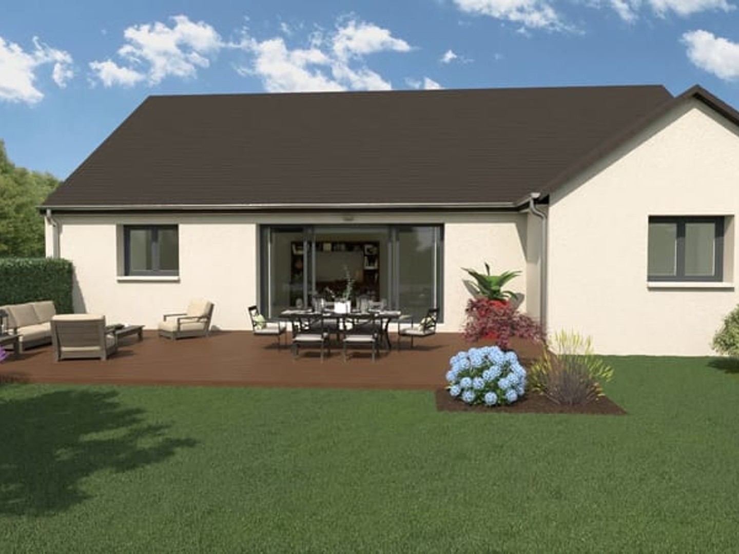 Maison plain pied sur terrain de 617m² au Sud de Dinan