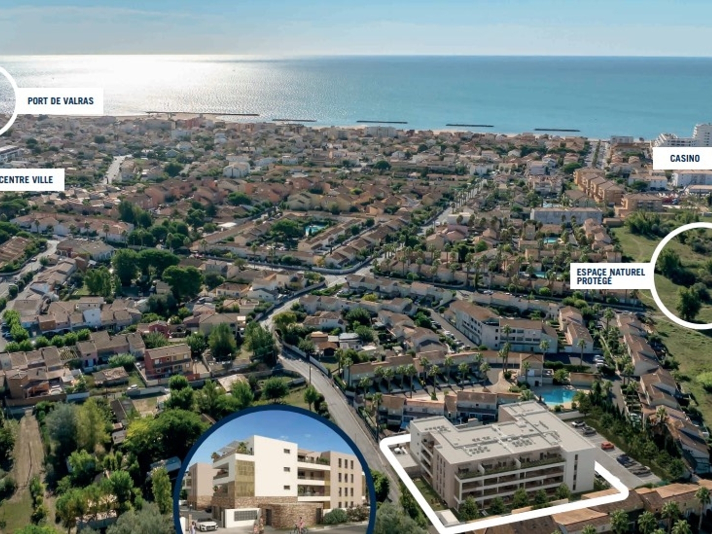 Valras-Plage. T4 en Dernier Étage avec Grande Terrasse Plein Sud à 900m de la Plage