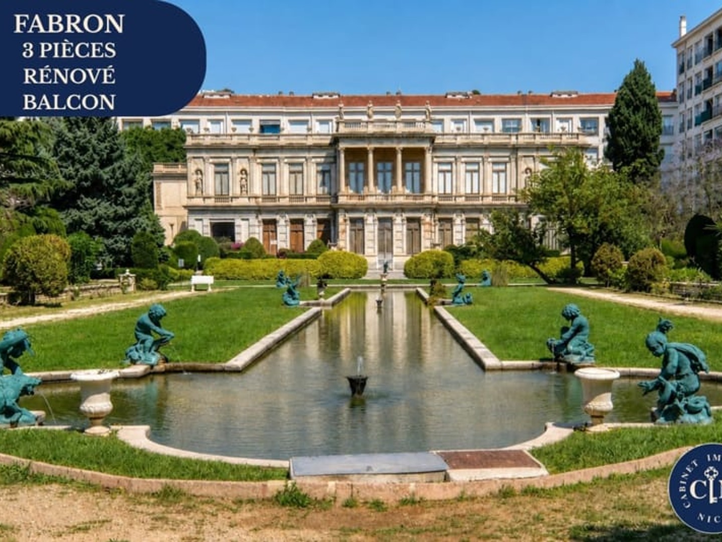 3 Pièces Rénové - vue sur jardin - Nice Fabron - Résidence Les Grands Cèdres