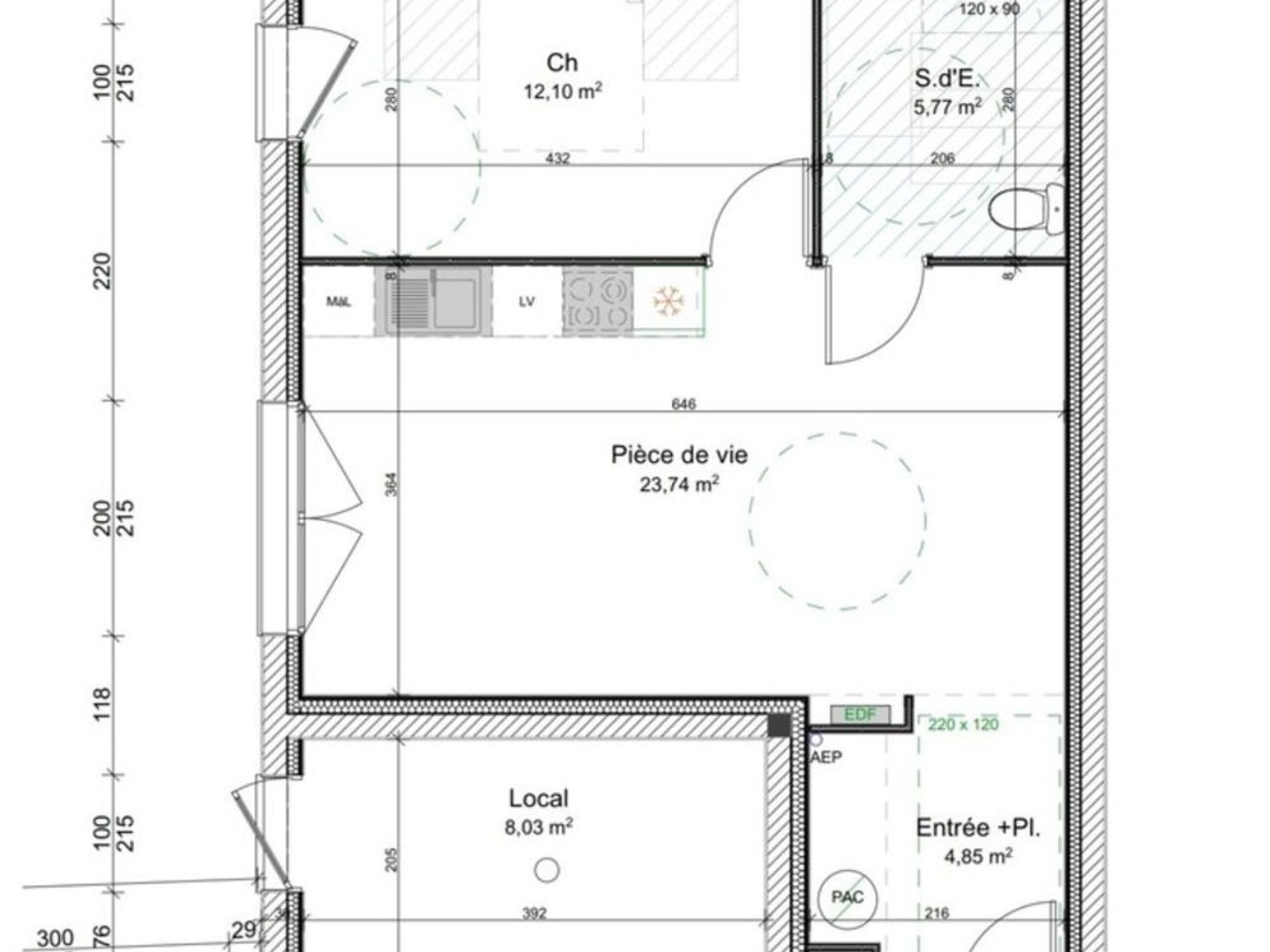 Appartement 2 pièces 46 m²
