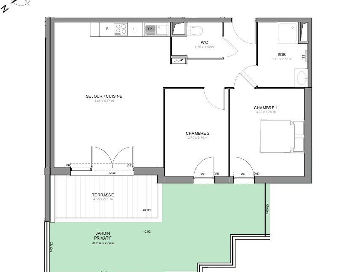 Appartement 3 pièces 66 m²