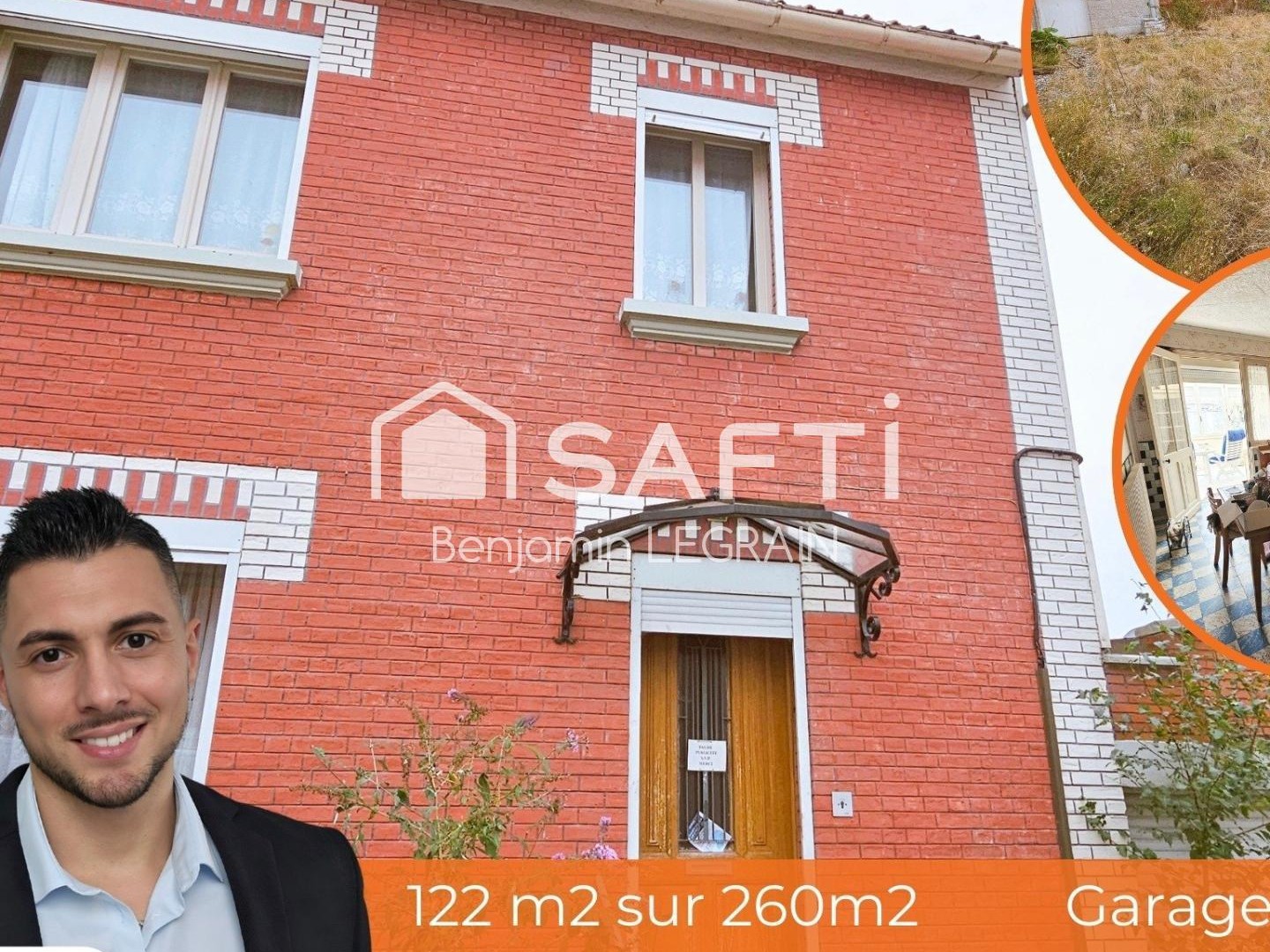 Maison de 122m2 à rénover, 3ch, jardin, garage