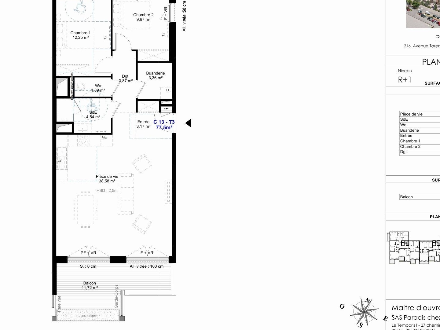 APPARTEMENT T3 71M2