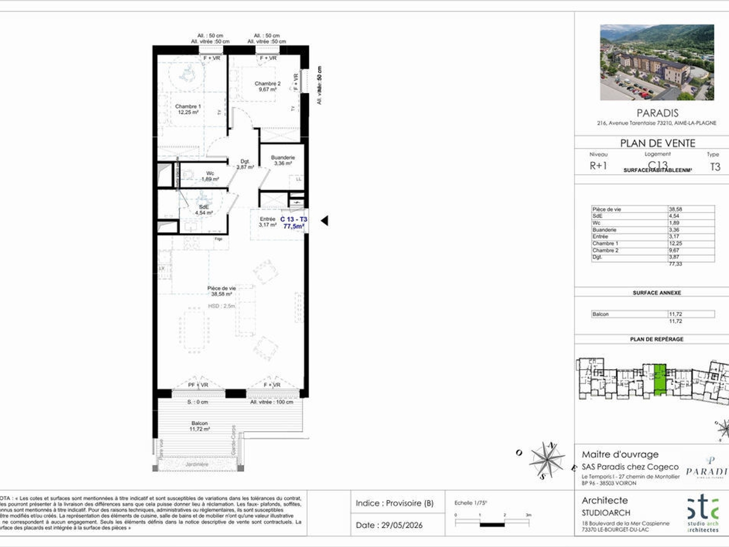 APPARTEMENT T3 71M2