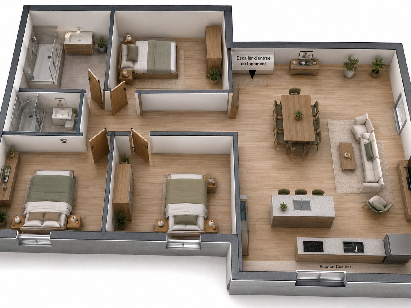 Appartement à vendre - 103m2 - Nivolas-Vermelle (38300)