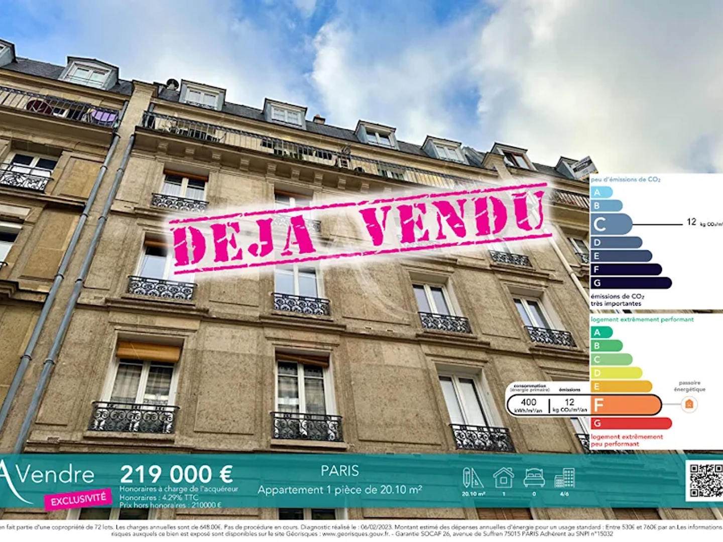 Studio 1 pièce 20 m²