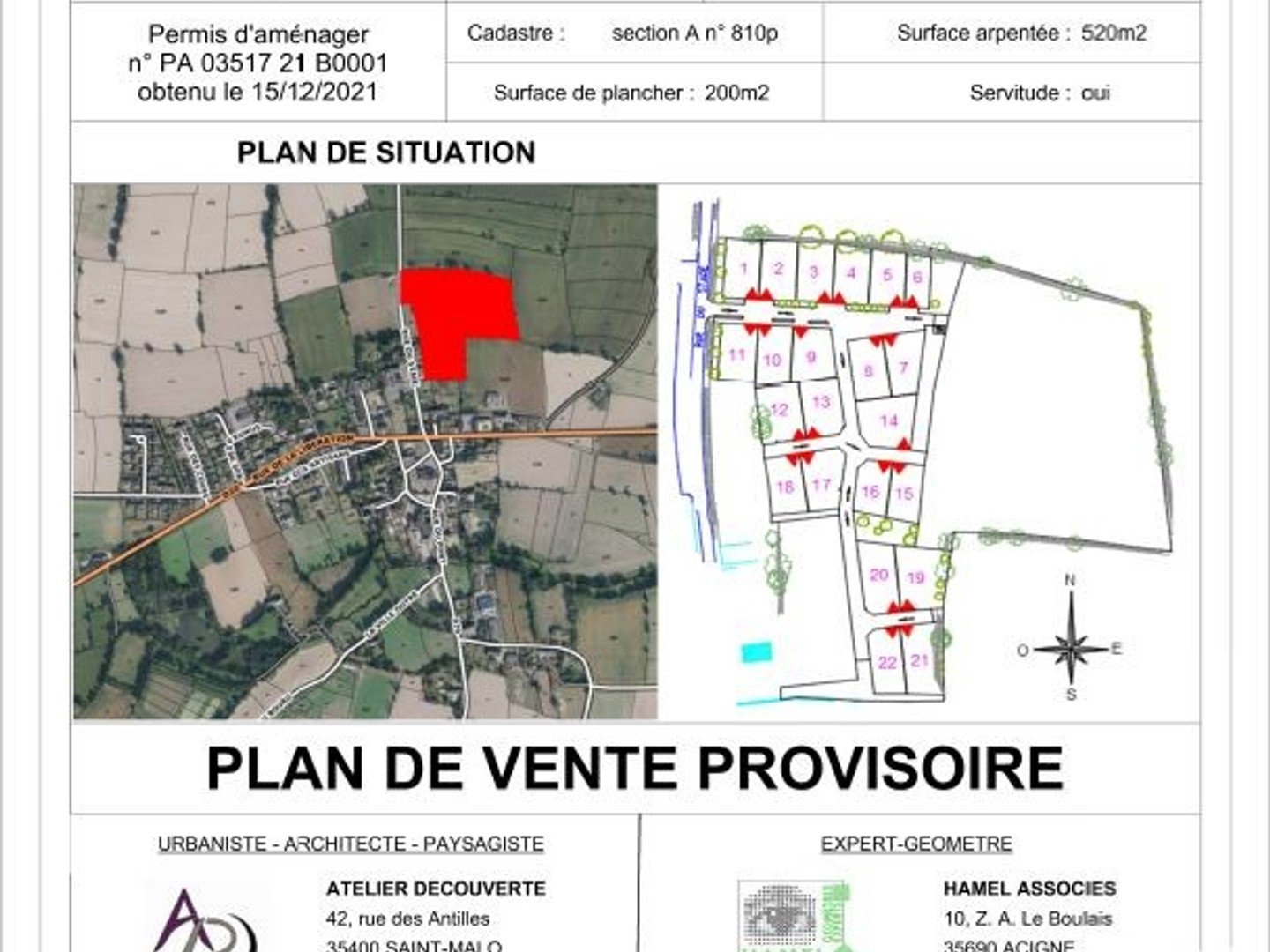 Terrain 520 m²