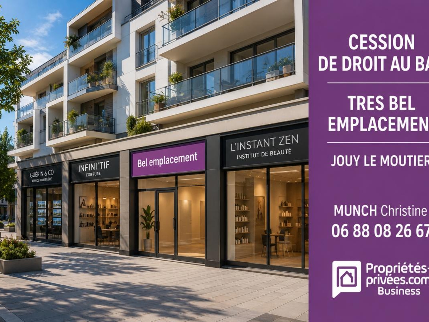 JOUY LE MOUTIER - LOCAL COMMERCIAL 100M2 - TRES BEL EMPLACEMENT