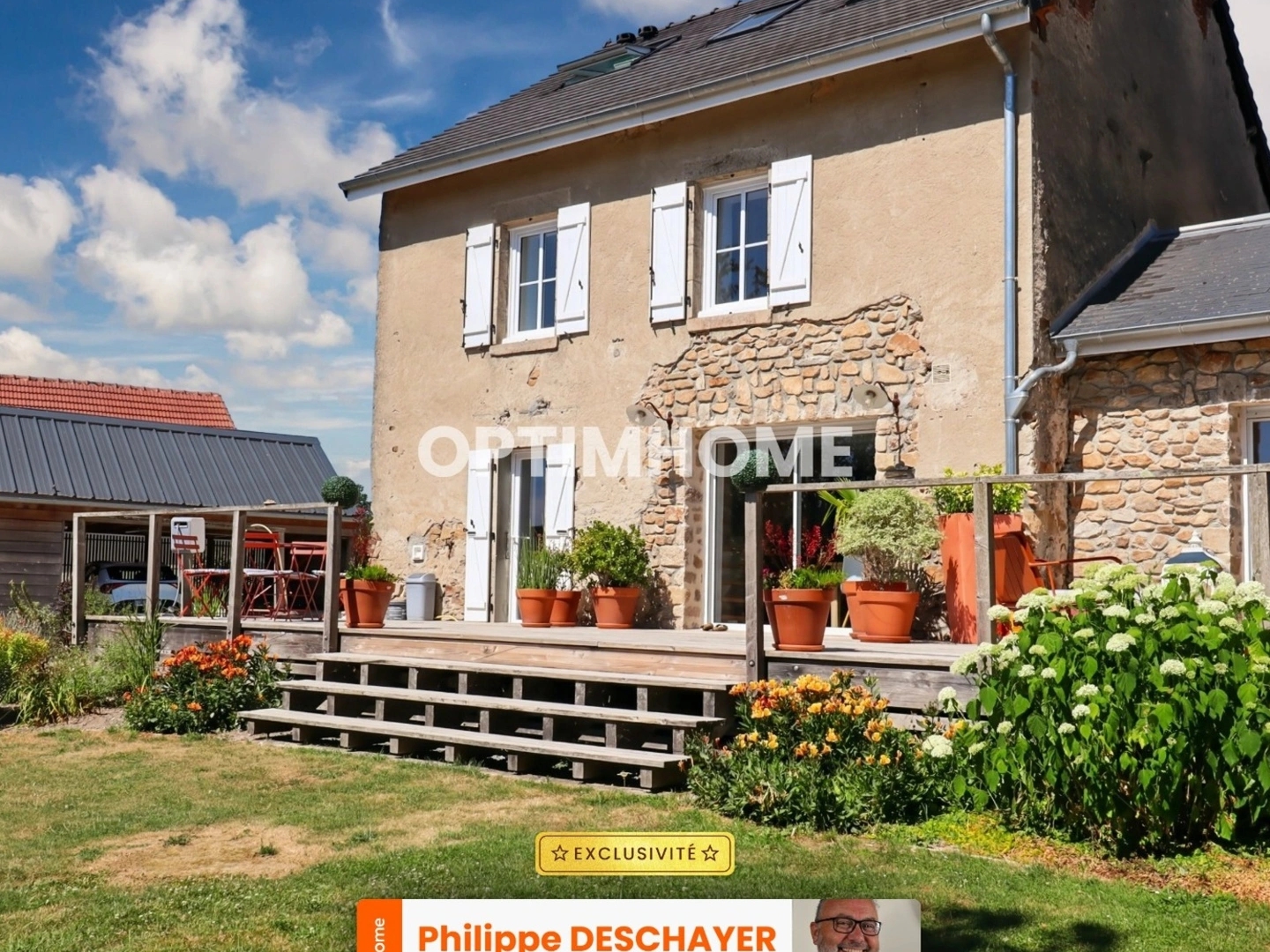 Maison de Charme - 132 m² - 6 pièces - 4 Chambres - Carport Double - Terrain 1256 m² -SAINT HILAIRE LA TREILLE (87)