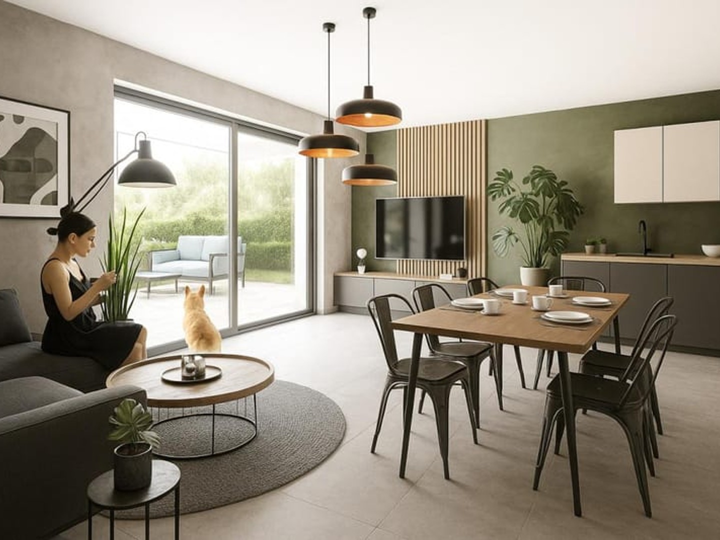 APPARTEMENT 3 PIECES AVEC GRAND JARDIN