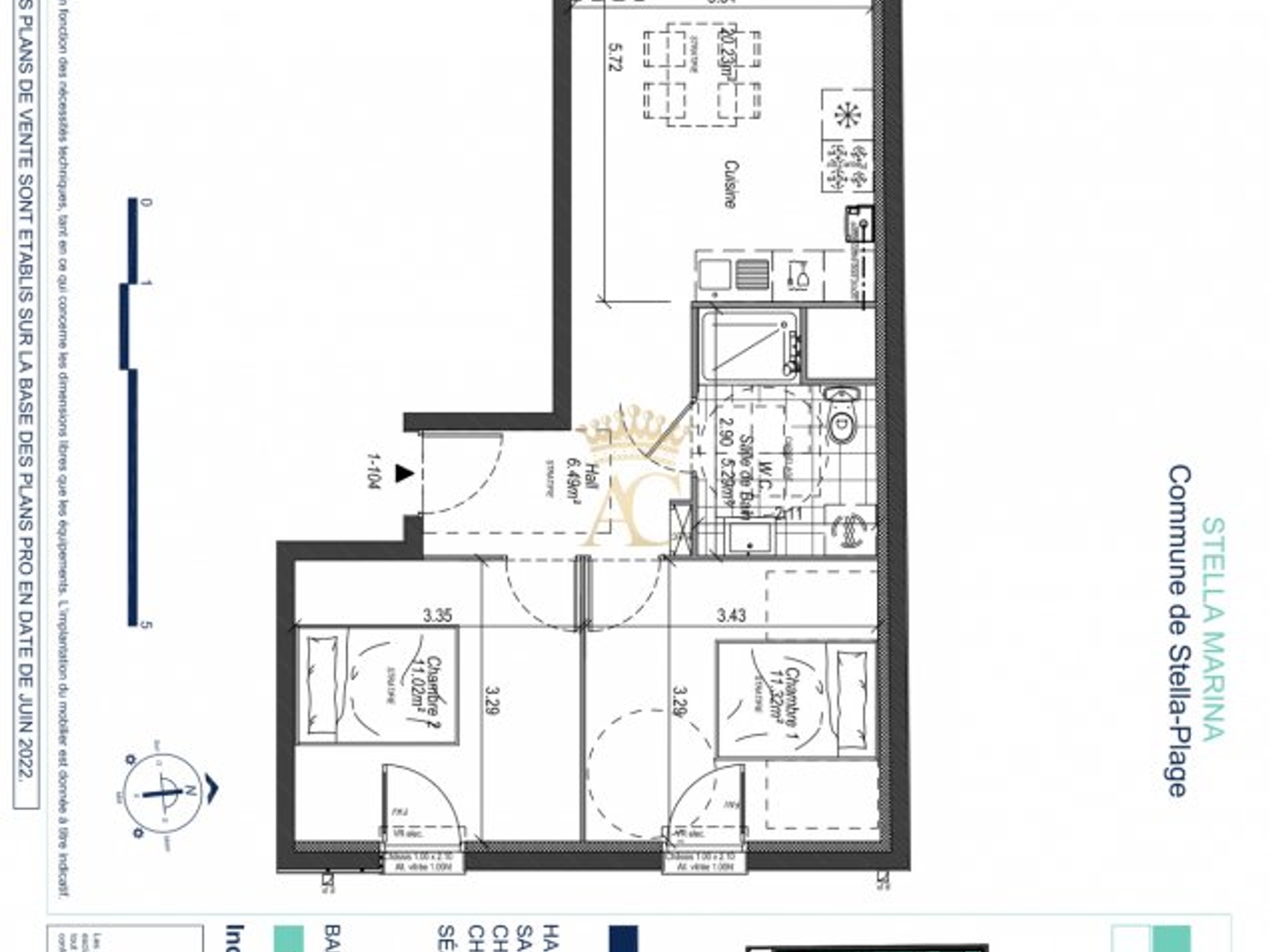 Appartement à vendre - 2 pièces - 42m2 - Cucq (62780)