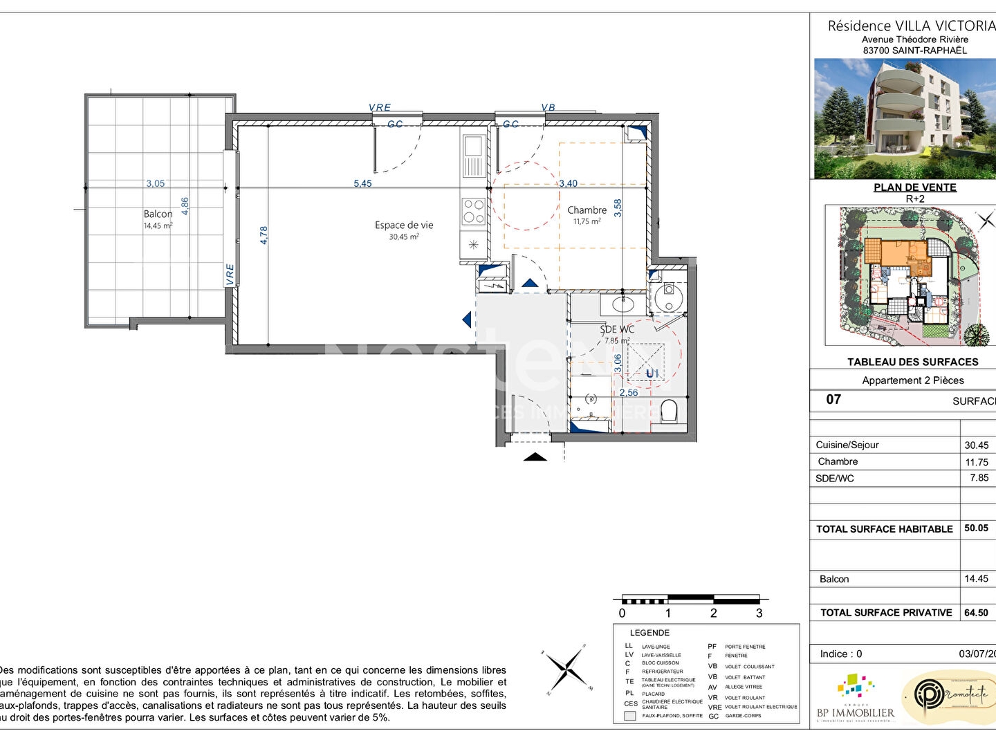 Appartement à vendre - 2 pièces - 50m2 - Saint-Raphaël (83700)