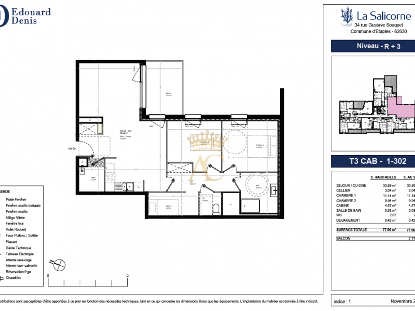 Appartement à vendre - 3 pièces - 78m2 - Étaples (62630)