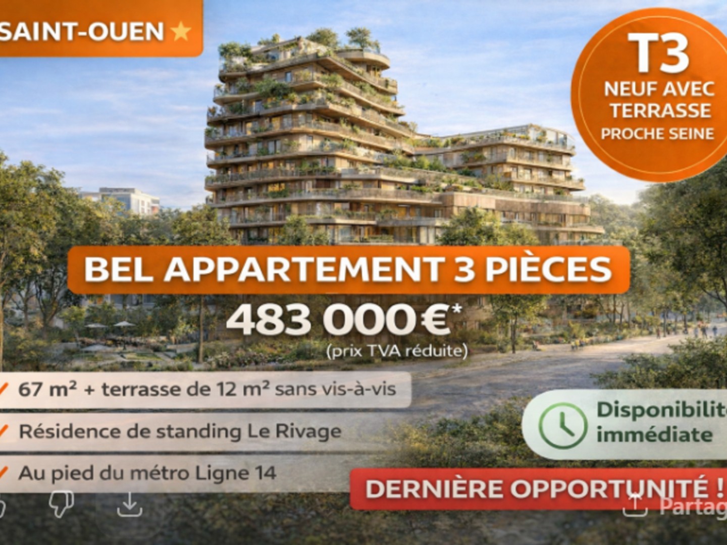Appartement 3 pièces 67 m²