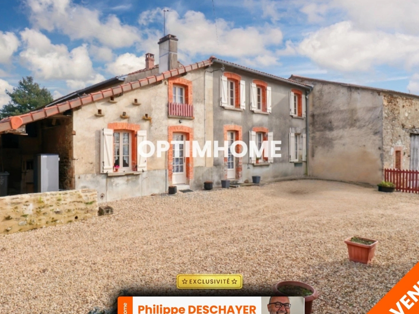 Maison de Charme de 116 m² - 4 pièces - 2 Chambres - Grange - Dépendances - Terrain - Bois - DROUX (87190)