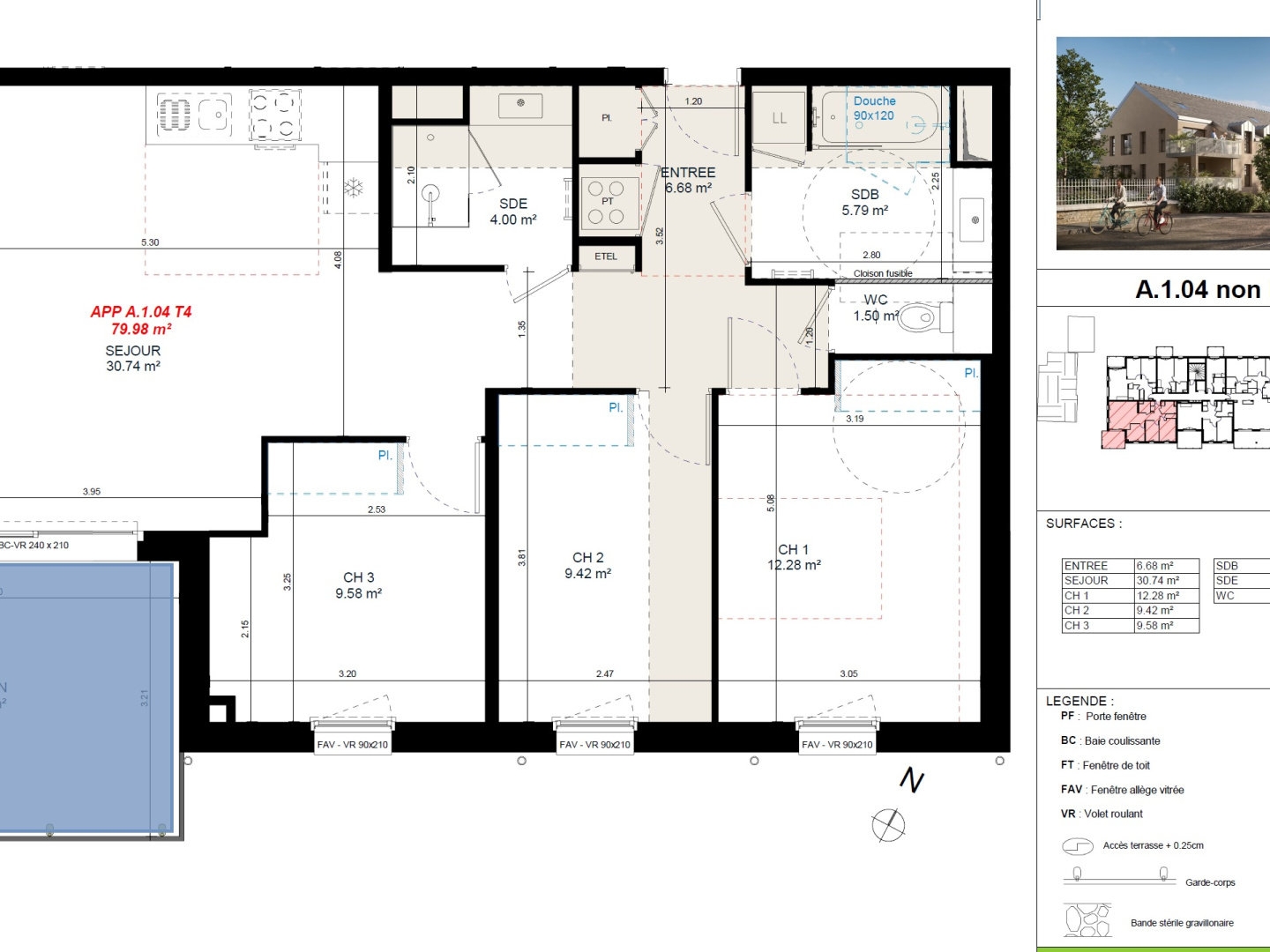 Appartement à vendre - 4 pièces - 80m2 - Ouistreham (14150)