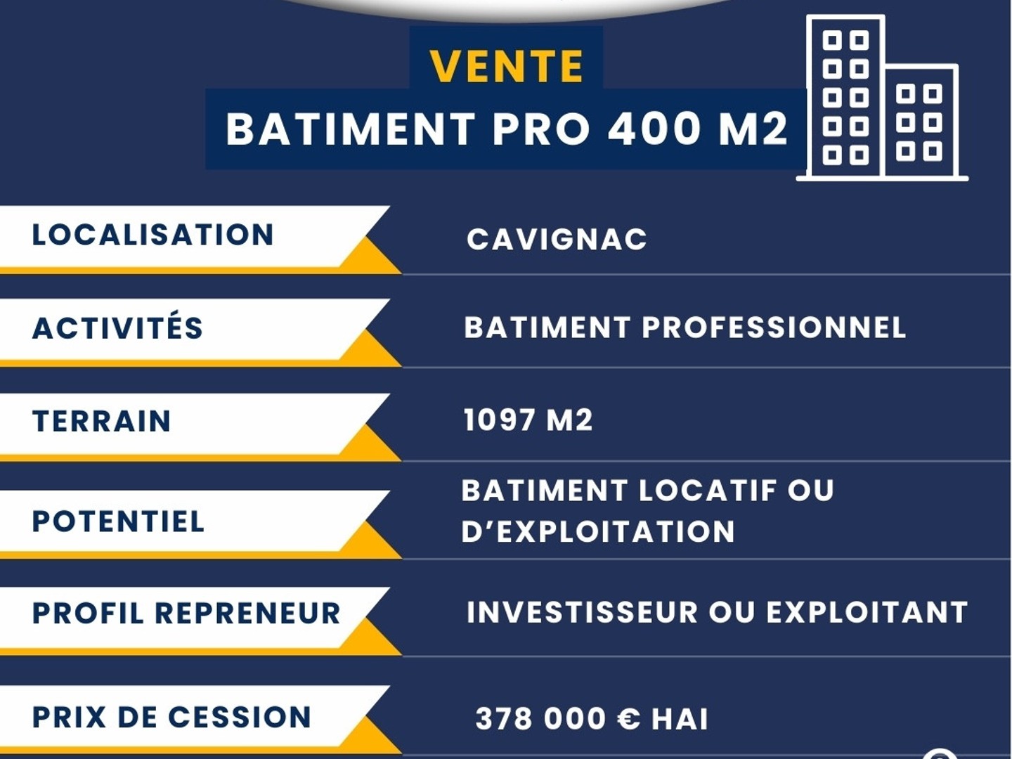 BATIMENT NEUF 400 M2