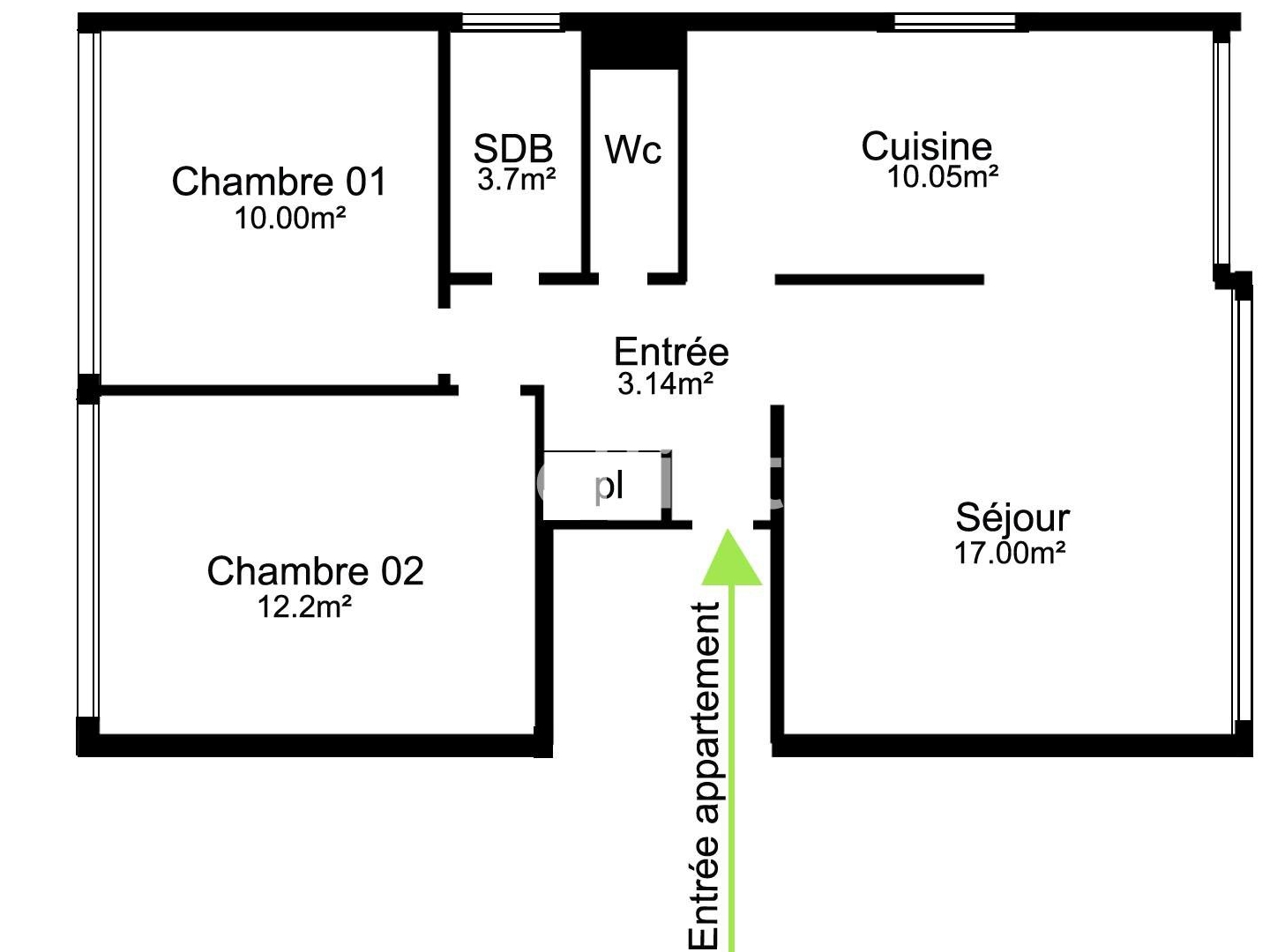 Appartement à vendre - 3 pièces - 61m2 - Bourg-La-Reine (92340)