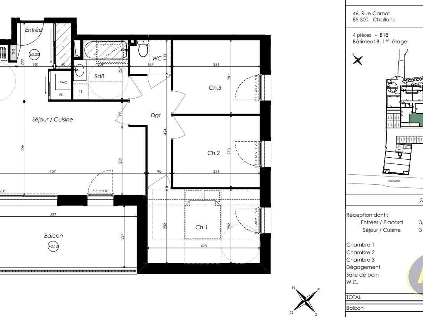 Appartement 4 pièces 77 m²