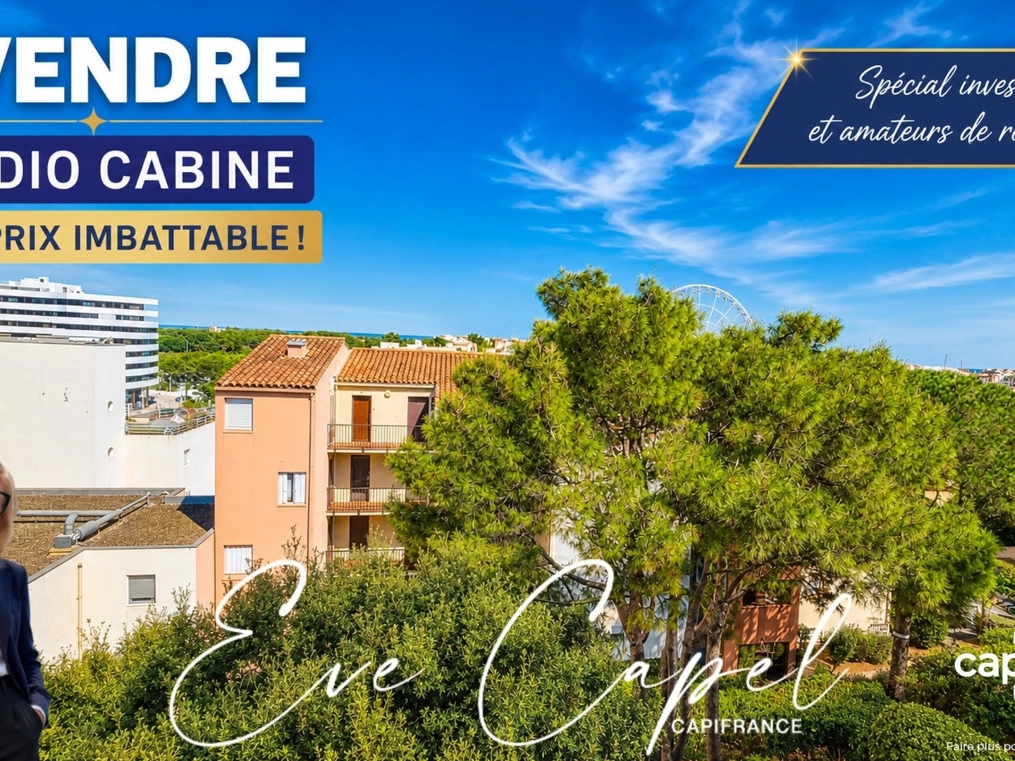 Appartement à vendre - 1 pièce - 18m2 - Agde (34300)