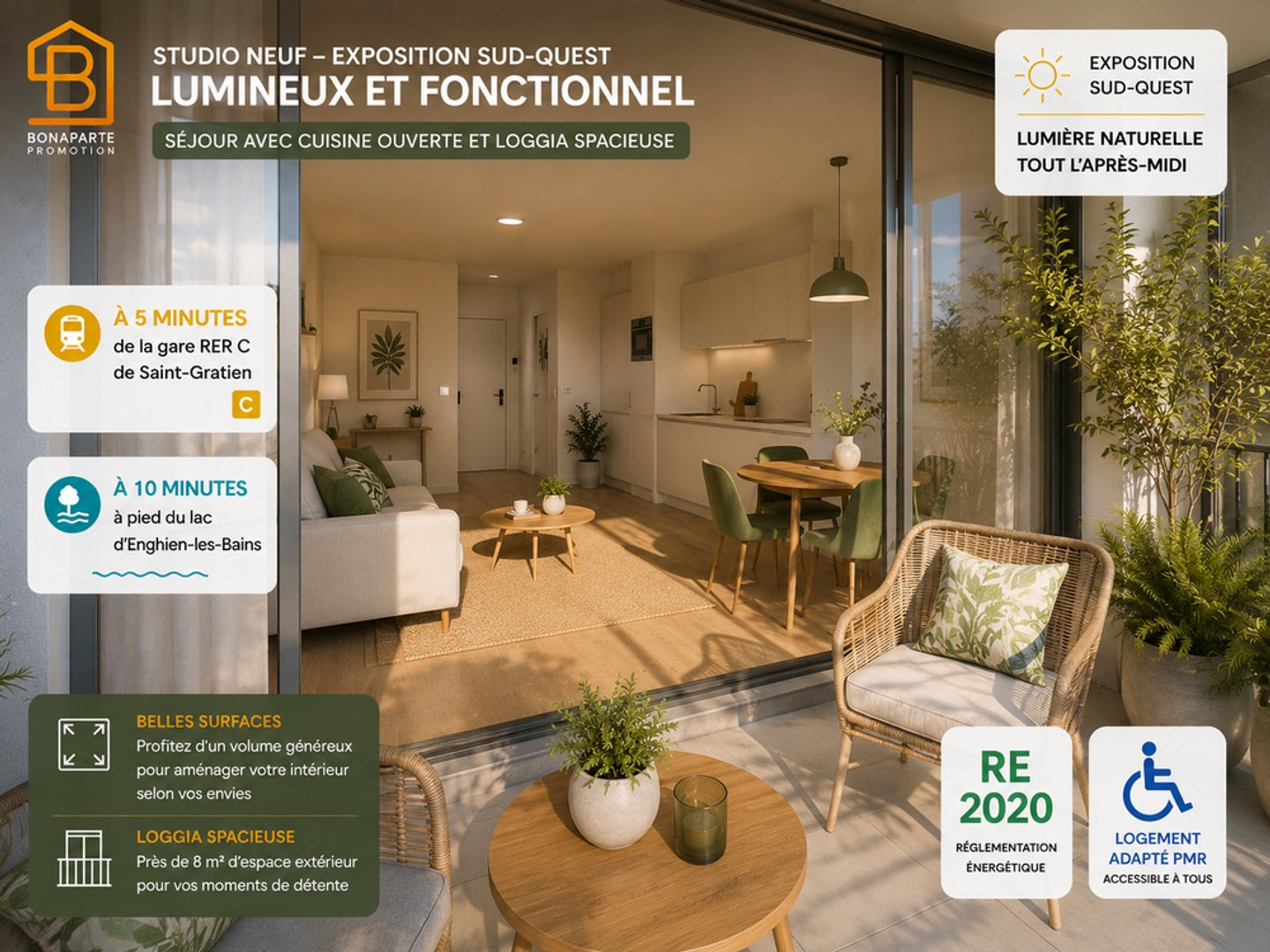Appartement à vendre - 1 pièce - 25m2 - Saint-Gratien (95210)