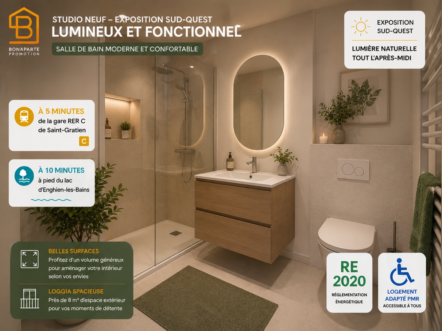 Appartement à vendre - 1 pièce - 25m2 - Saint-Gratien (95210)