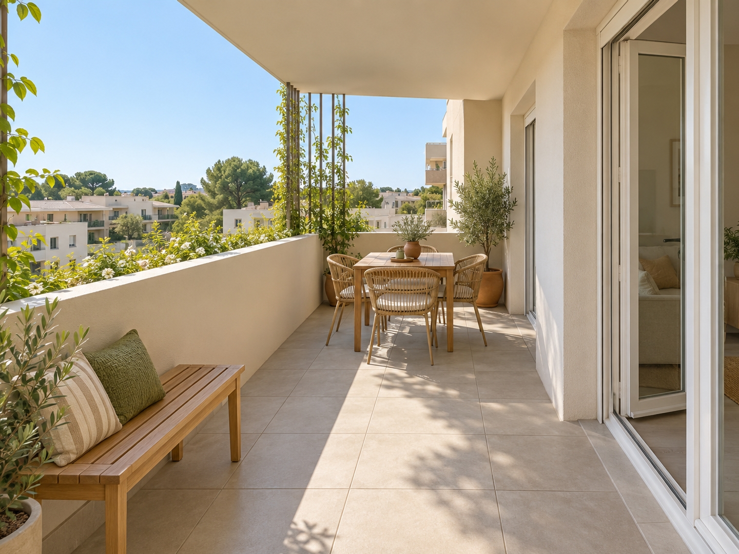 T3 au dernier étage avec grande loggia au coeur de narbonne