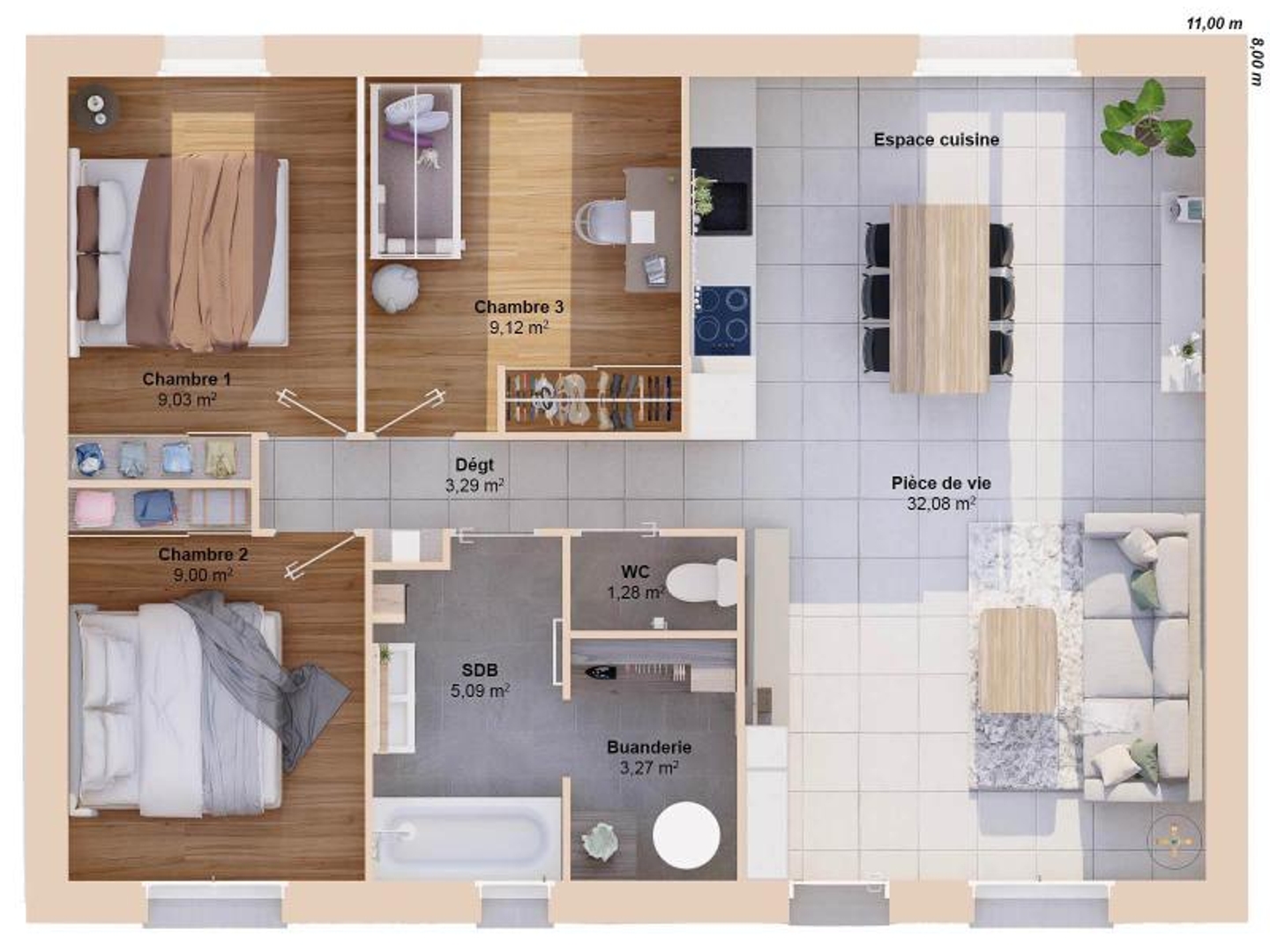 Maison à vendre - 72m2 - Nercillac (16200)