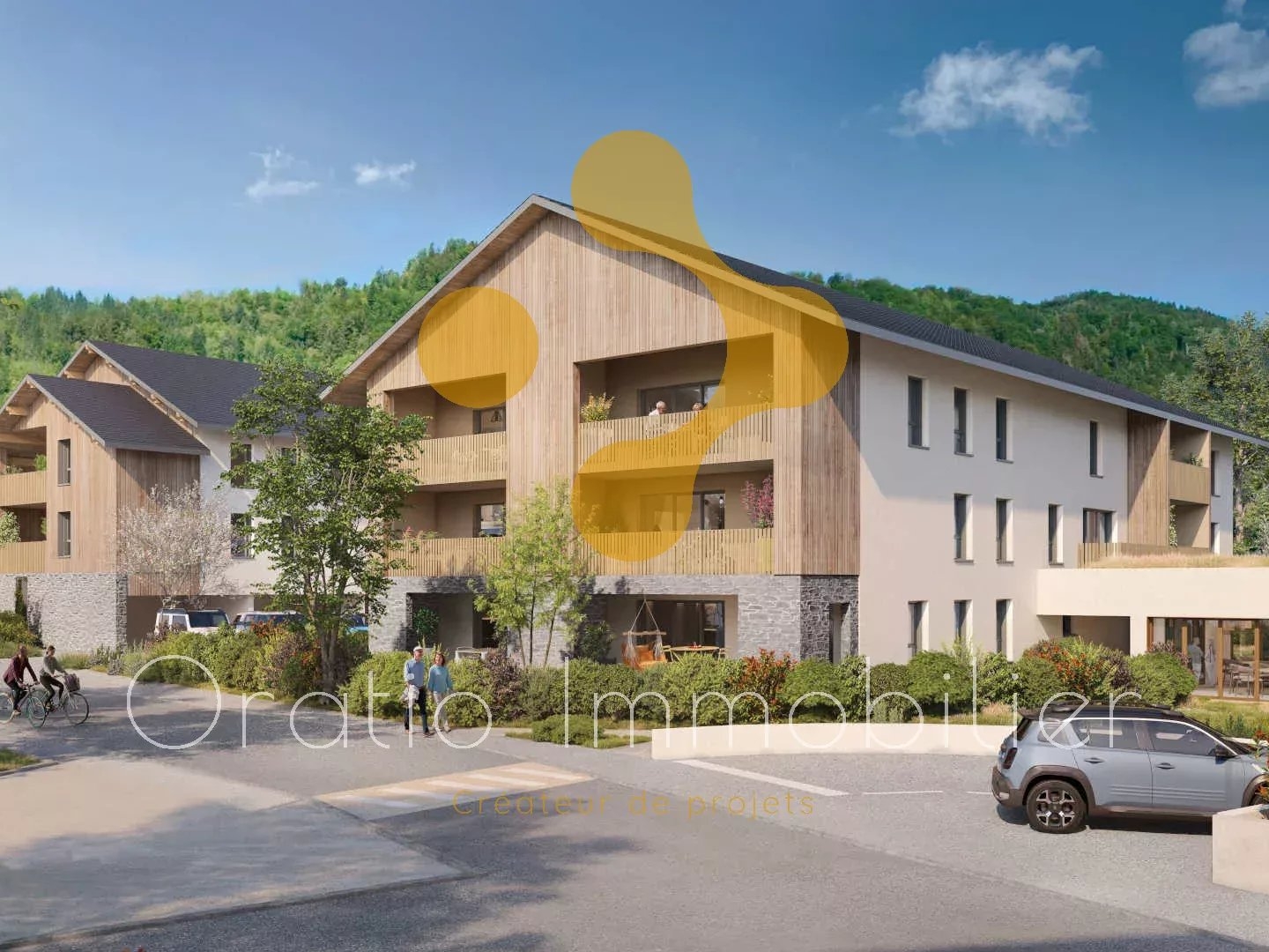 T4 au dernier étage, proche du centre du village