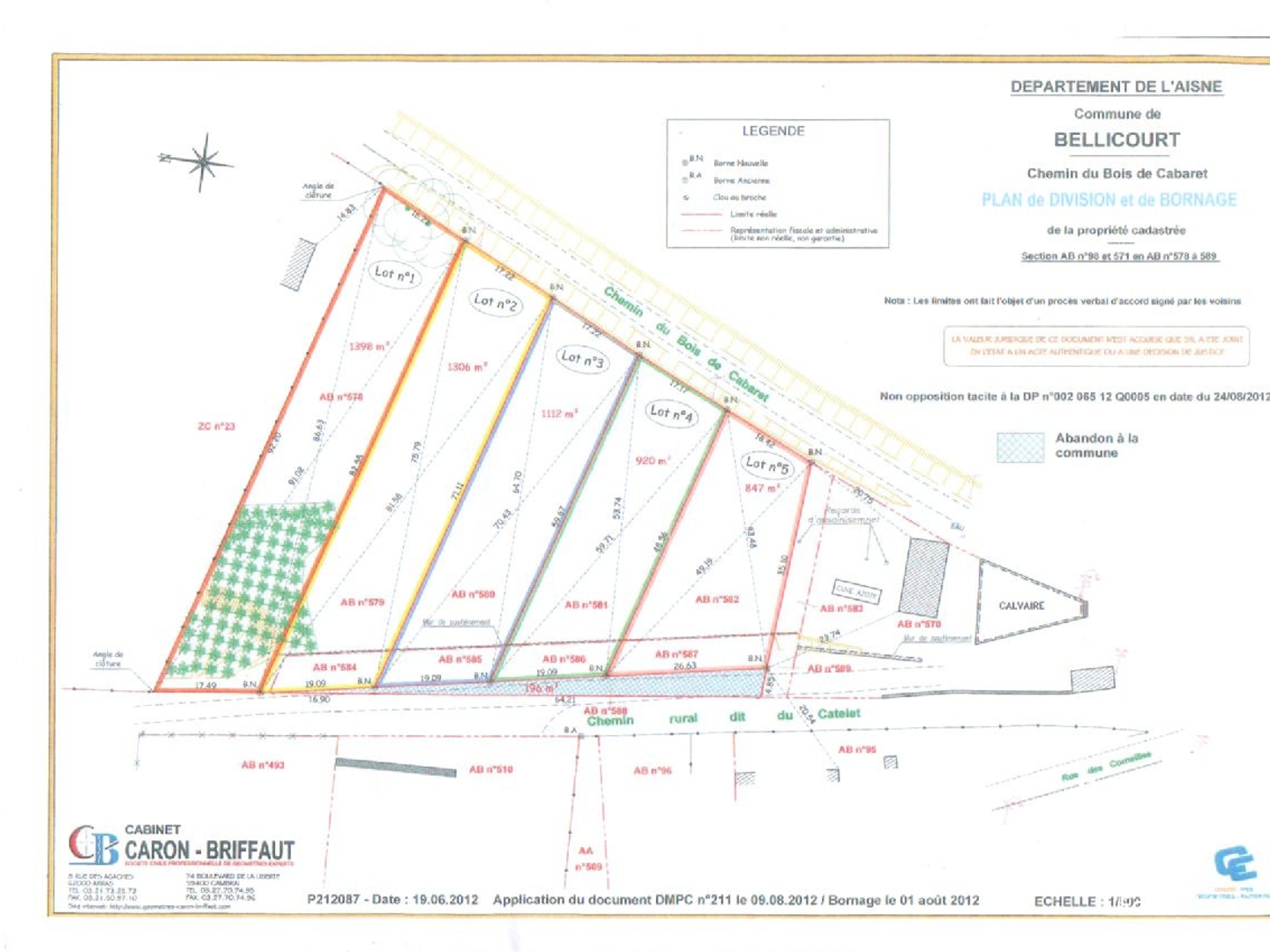 Terrain à vendre - 1112m2 - Bellicourt (02420)