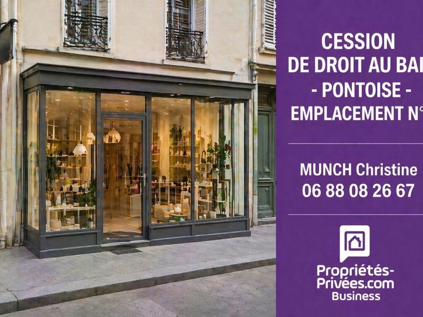 PONTOISE - EMPLACEMENT N°1 - LOCAL COMMERCIAL 51 M², LOYER ATTRACTIF