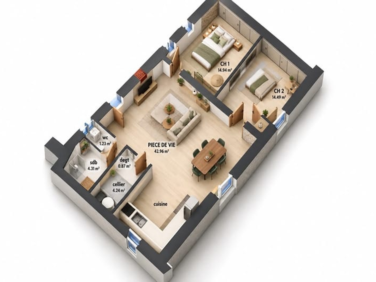 Appartement à vendre - 4 pièces - 85m2 - Nîmes (30900)