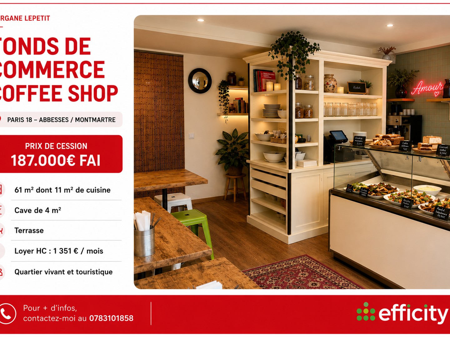 Fonds de commerce 61 m²