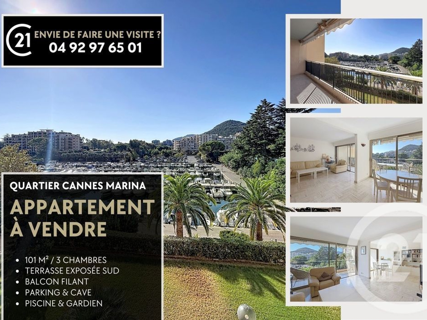 Appartement à vendre - 5 pièces - 98m2 - Mandelieu-La-Napoule (06210)